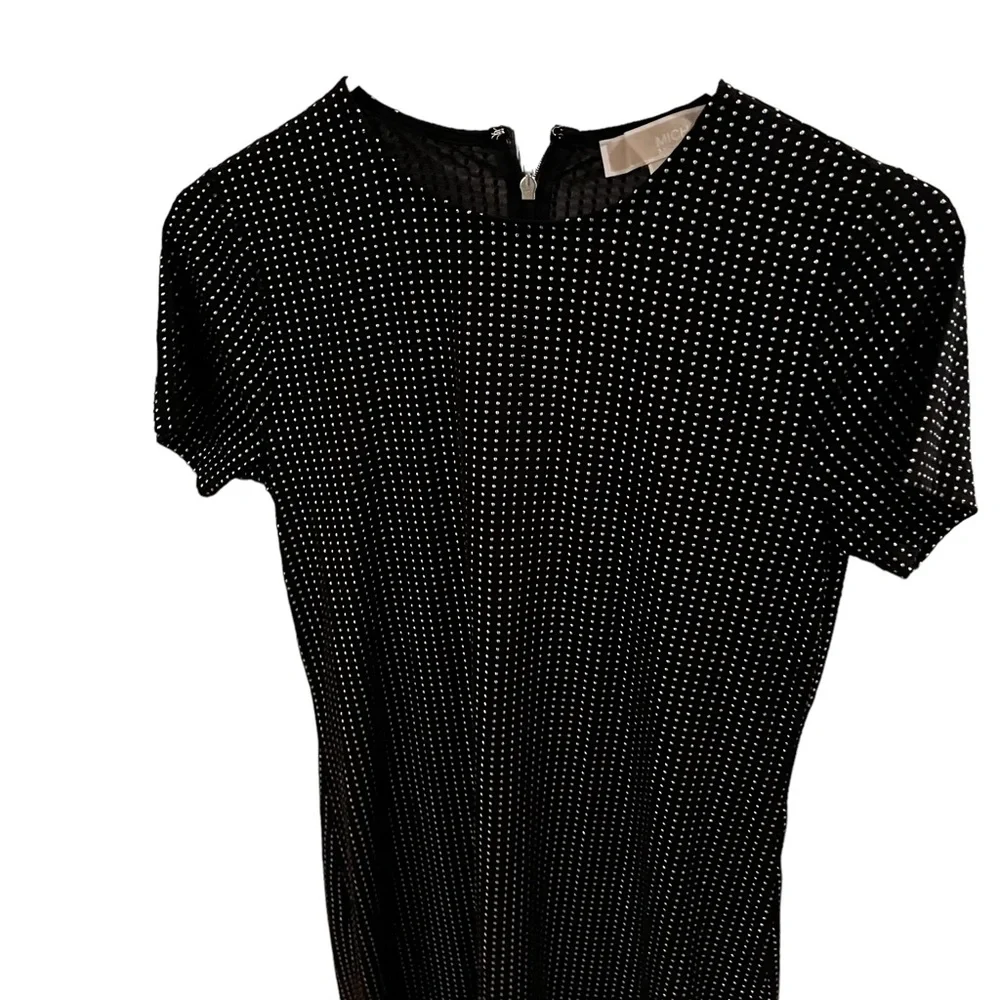 Micheal Kors size small black silver studded dress short sleeve with stretch NWT